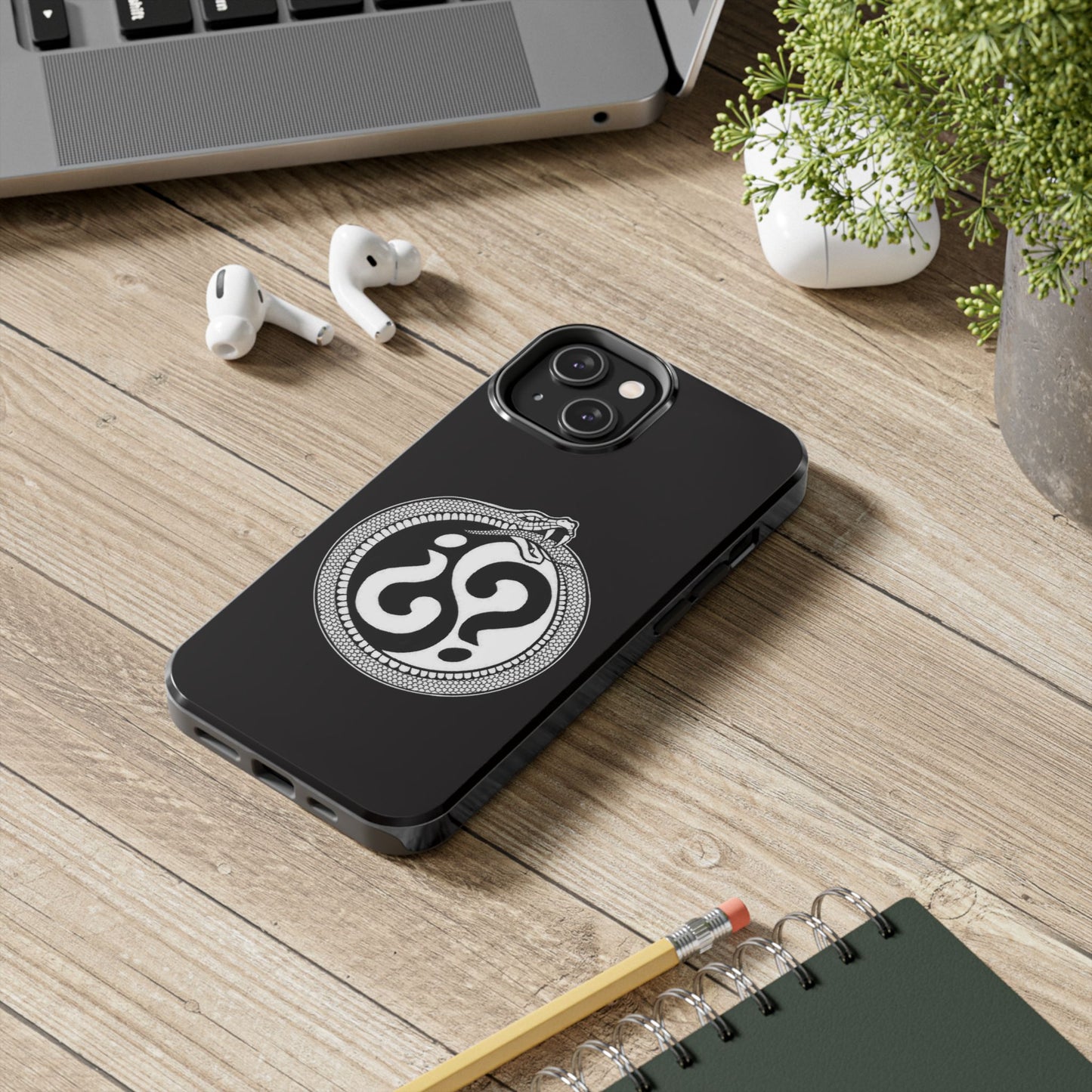 Circle Logo Iphone Case-Black